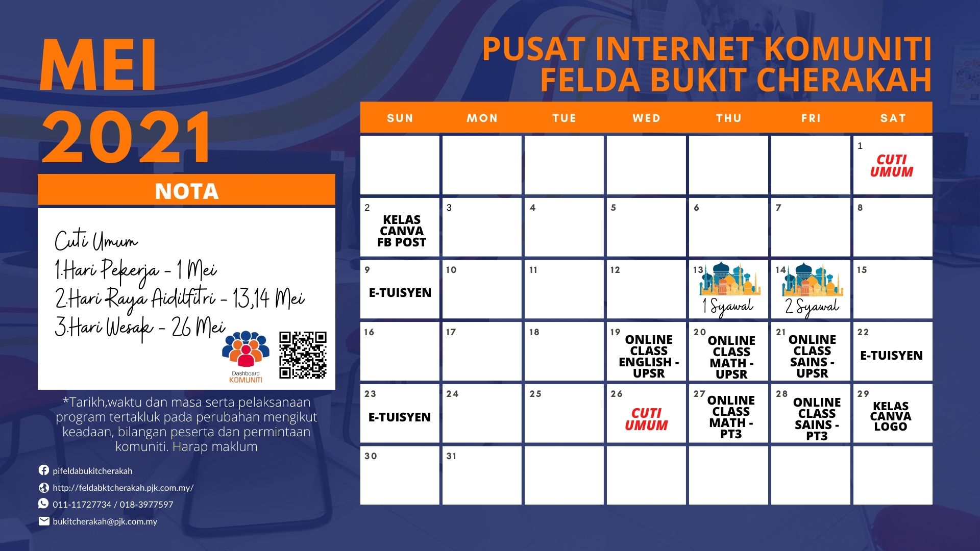 Jadual Aktiviti Mei 2021