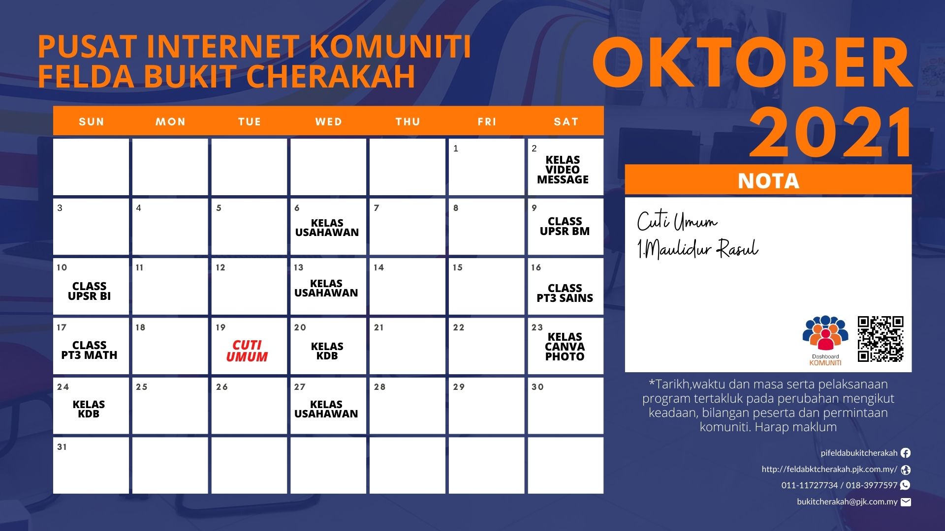 Jadual Aktiviti OKT 2021