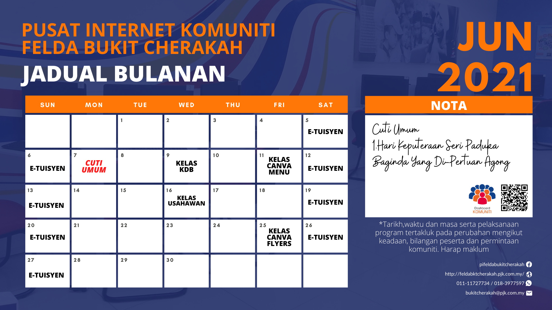 Jadual Aktiviti PIK FBC Jun 2021