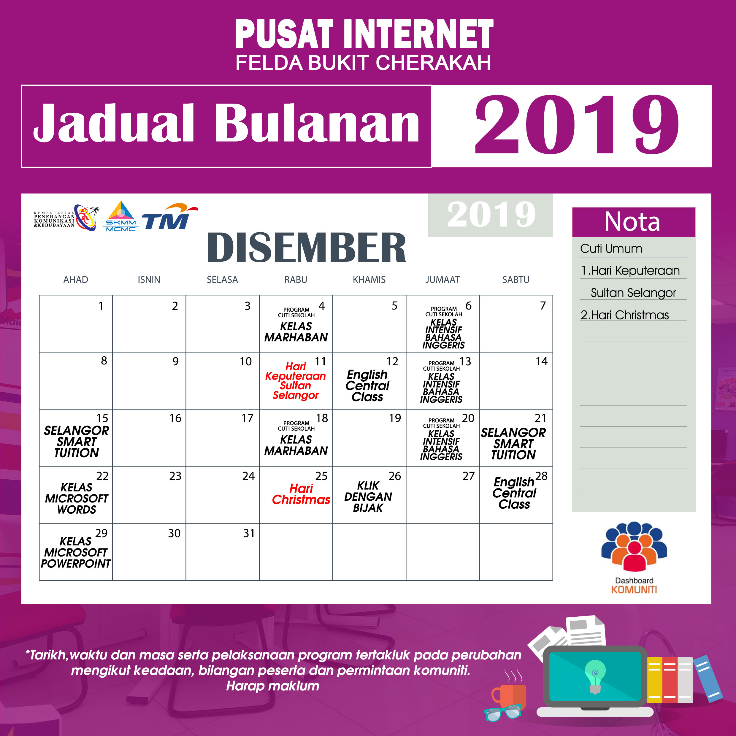 Kalender Pi1M DIS 2019