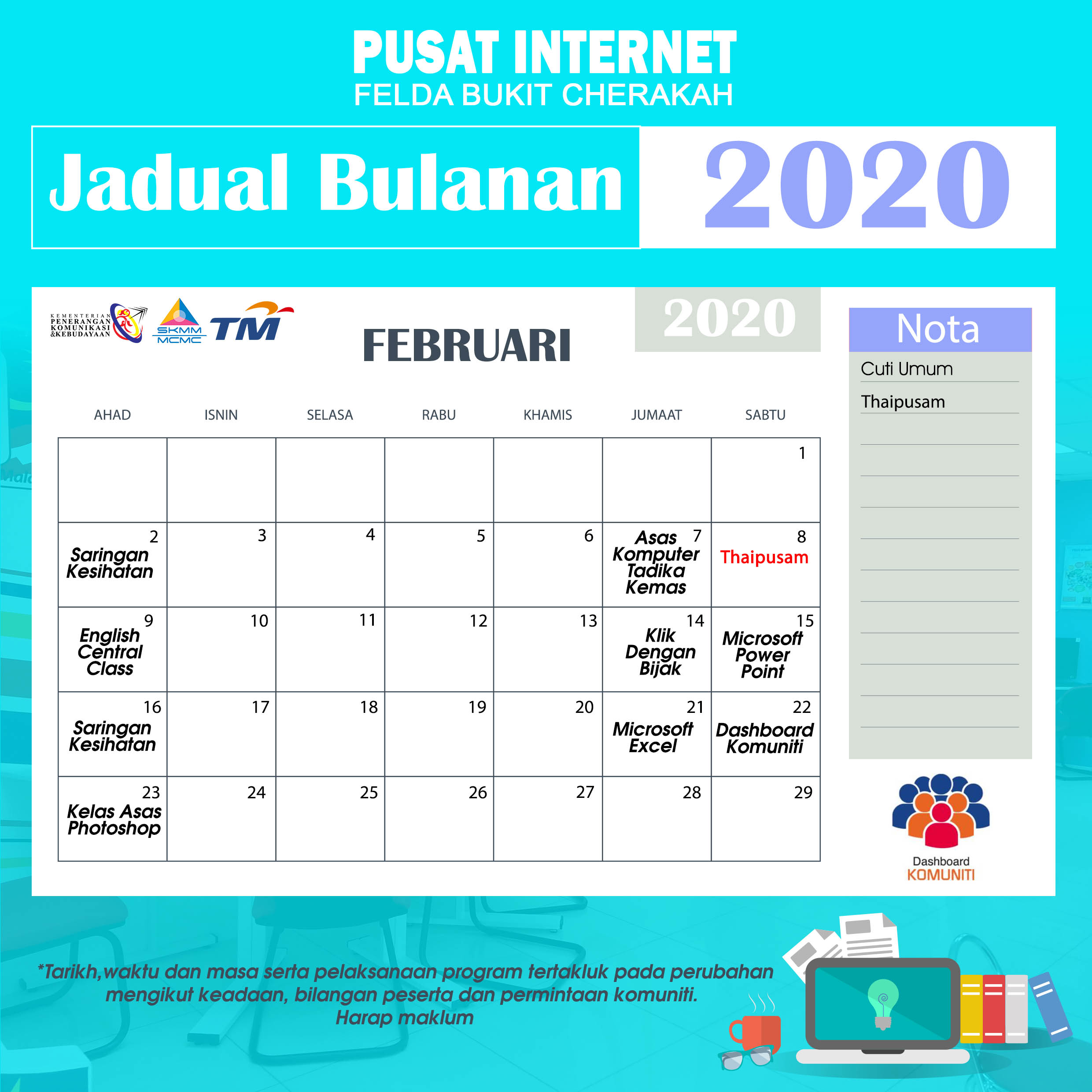 Kalender Pi1M FEB 2020