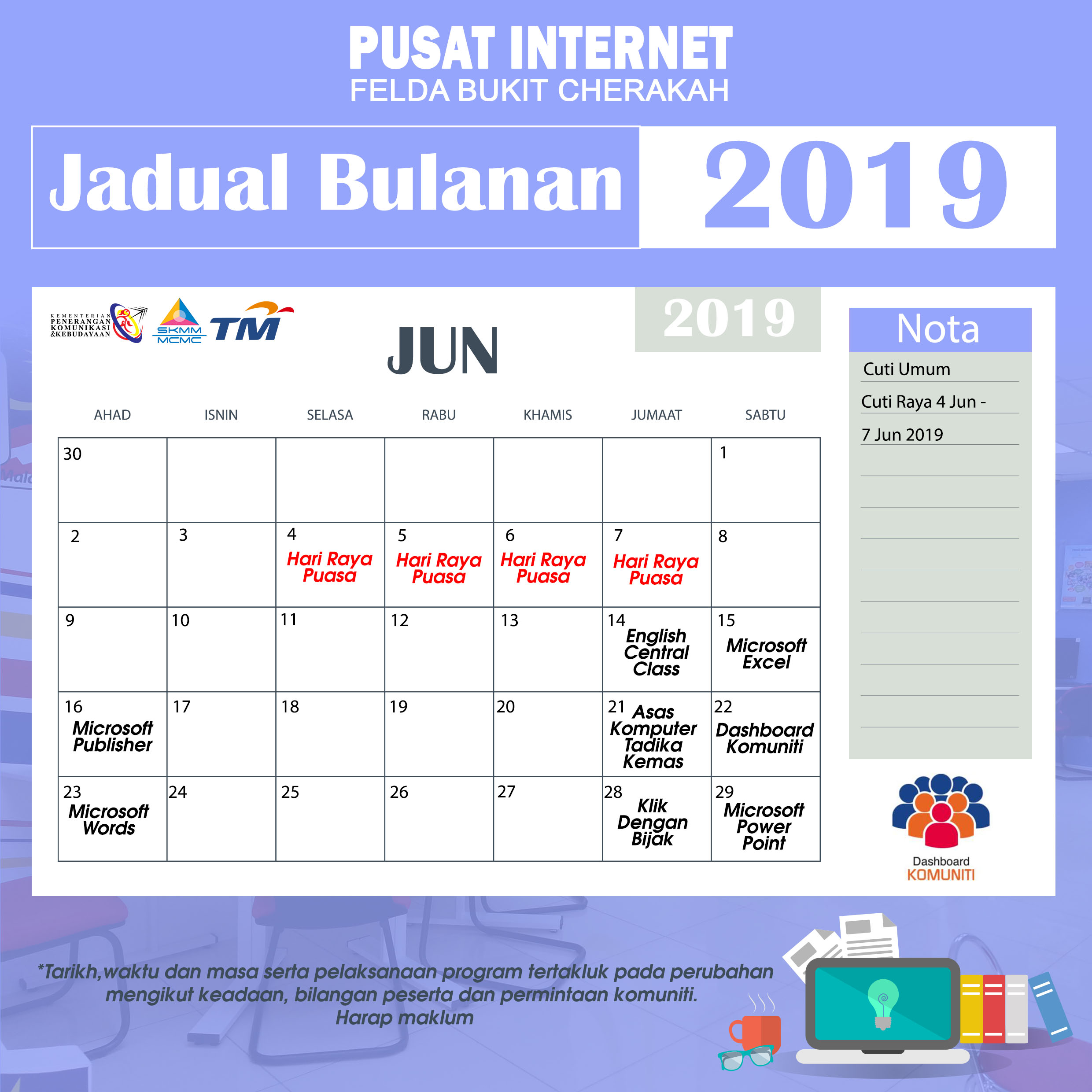 Kalender Pi1M JUN 2019