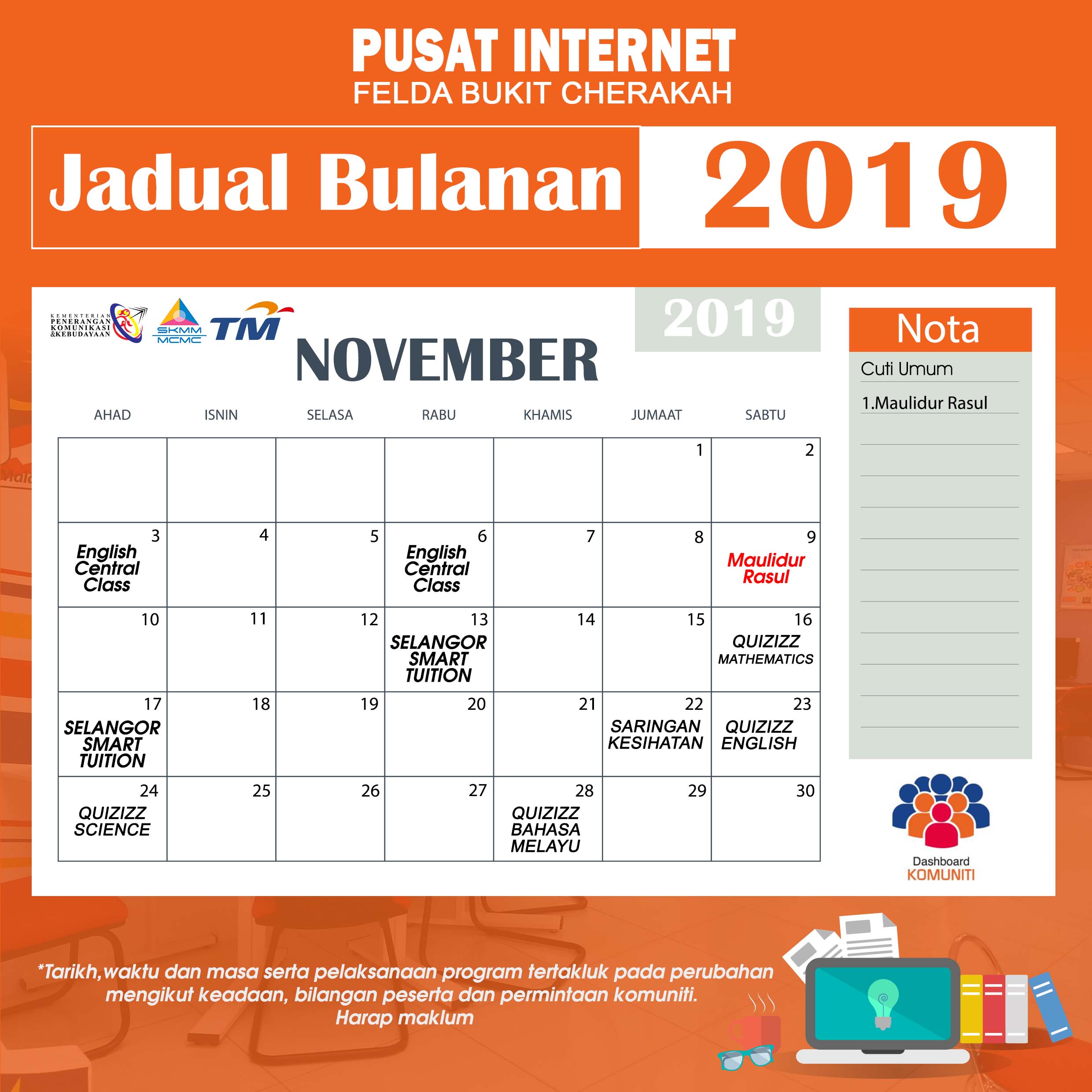 Kalender Pi1M NOV 2019