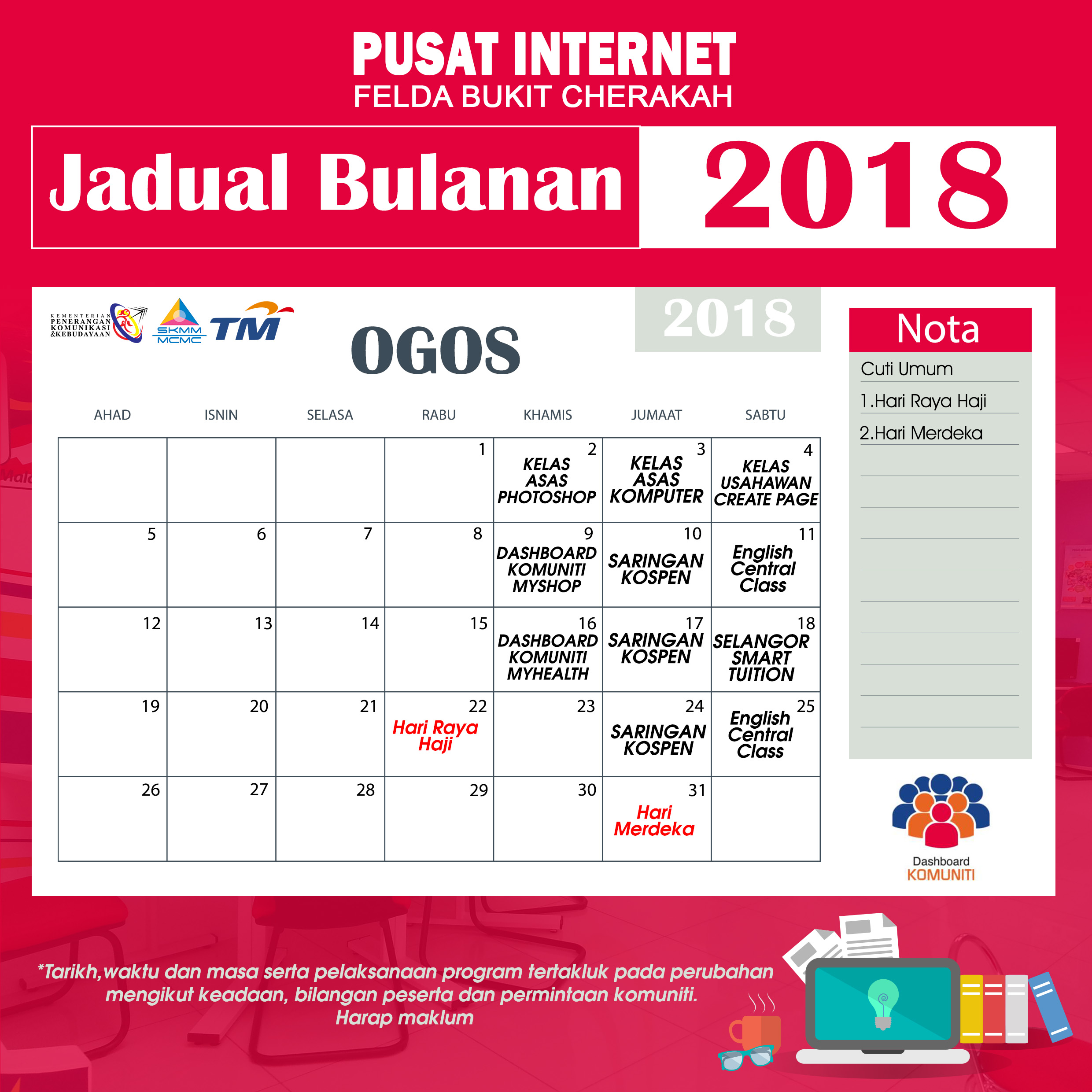 Kalender Pi1M OGOS NEW 2018