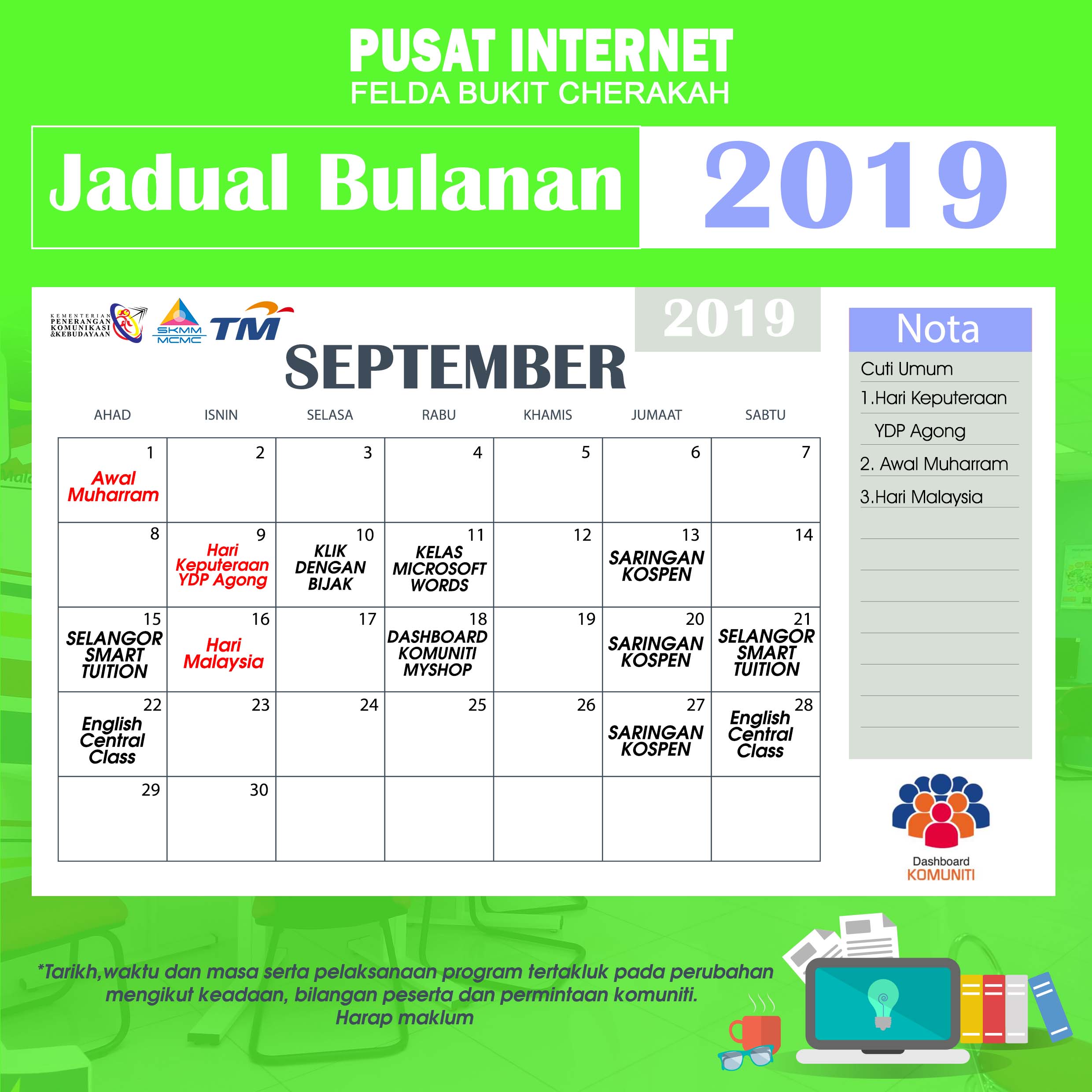 Kalender Pi1M SEPTEMBER 2019