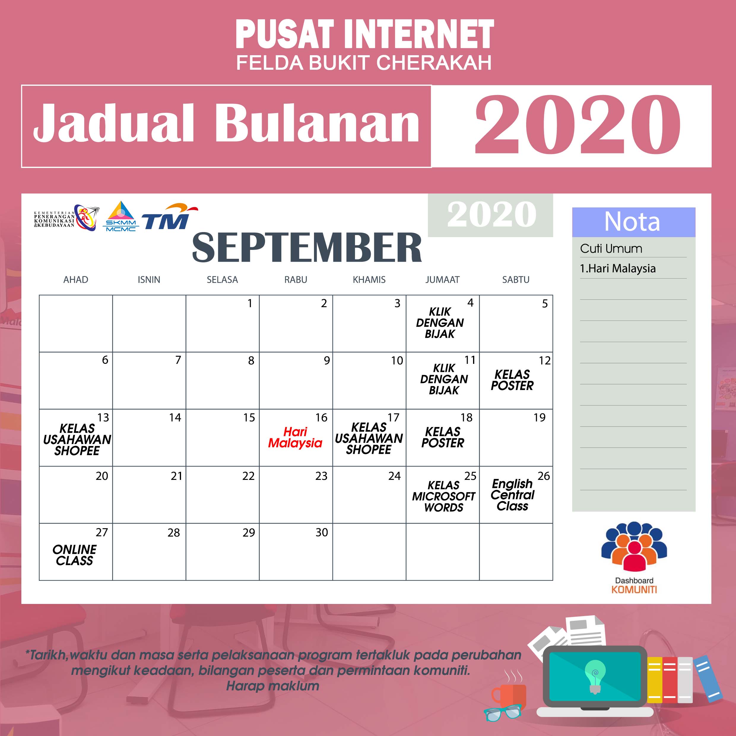 Kalender Pi1M SEPTEMBER 2020